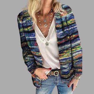Striped Cardigan with Long Sleeves for Women