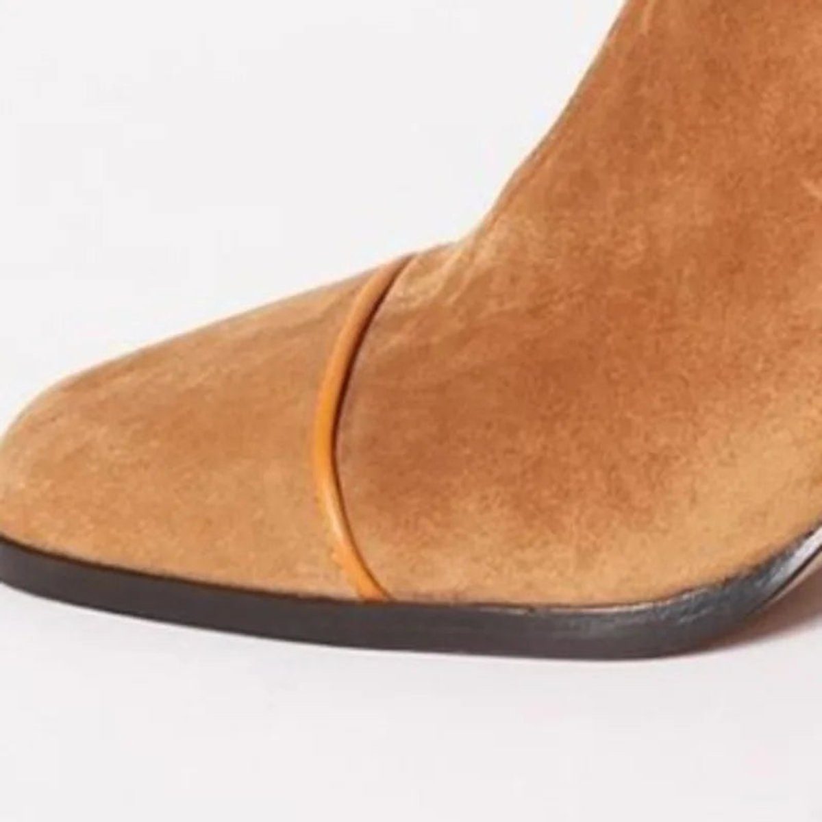 Suede Block Heel Ankle Boots with Animal Print Toe for Women - View 5