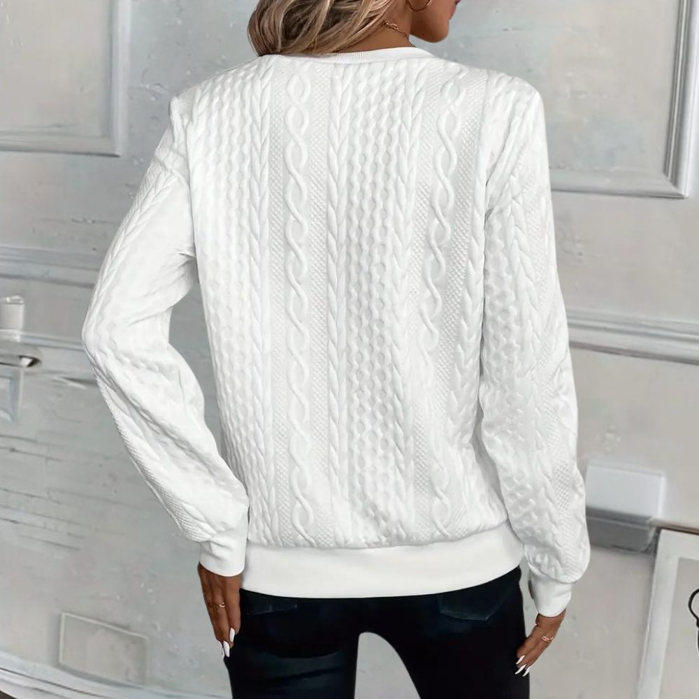 Textured Knit Half-Zip Pullover Sweater for Women - View 10