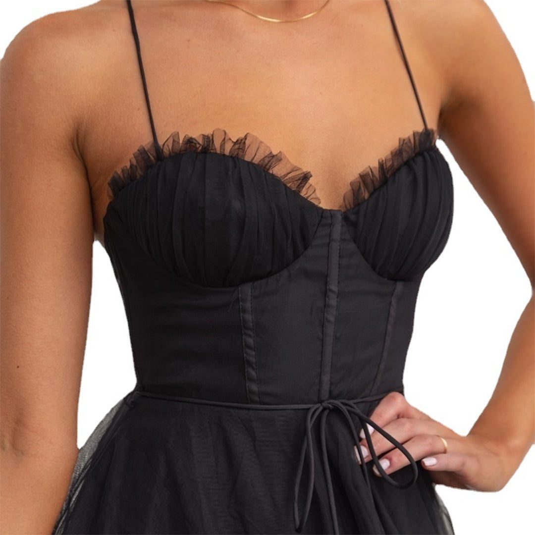 Tulle Sweetheart Midi Dress for Women