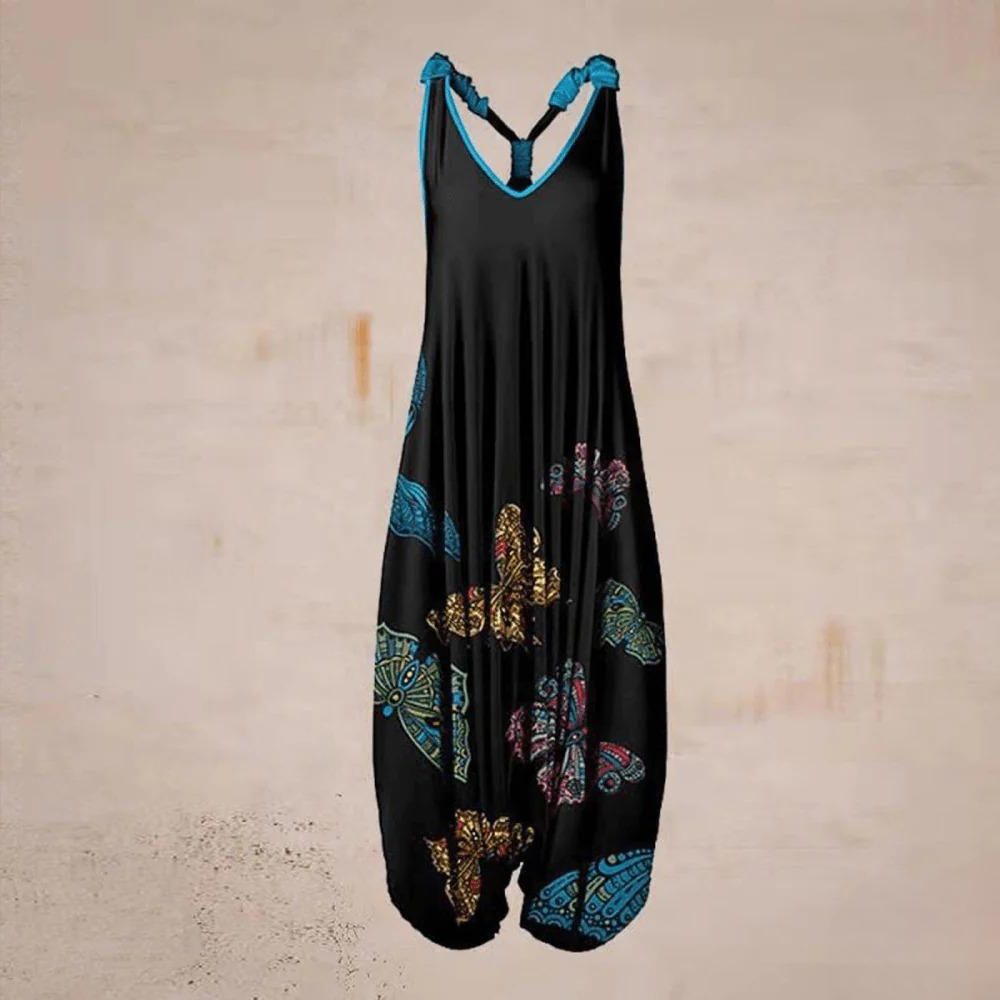 Wide Leg Jumpsuit for Women - Black Blue