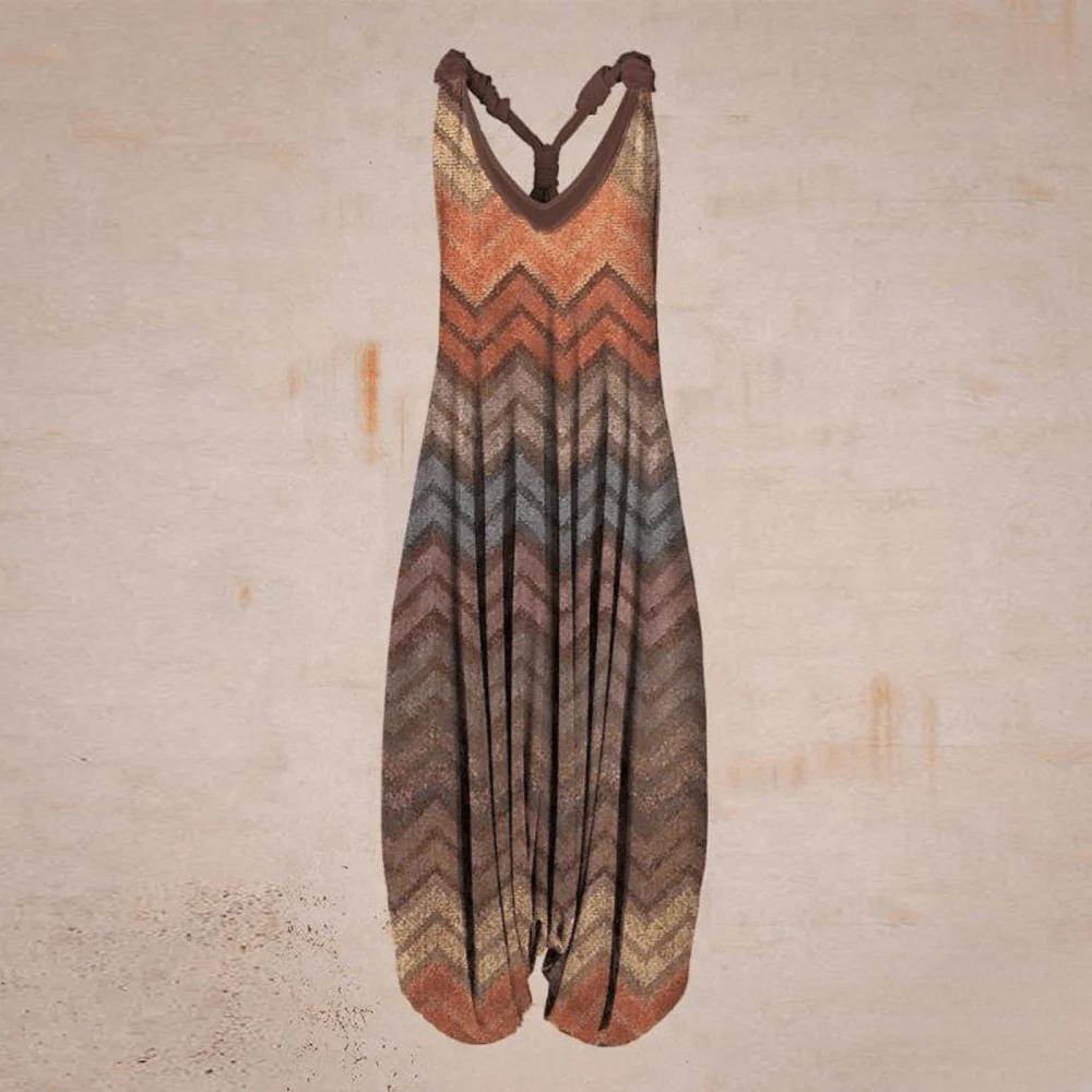 Wide Leg Jumpsuit for Women - Rainbow