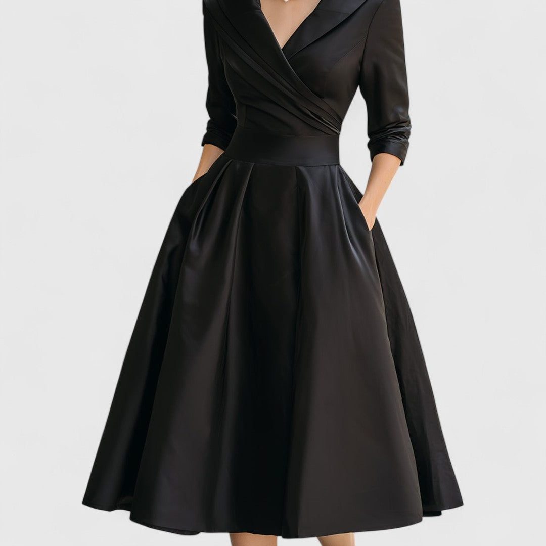 Wrap A-Line Midi Dress with V-Neck for Women - View 7