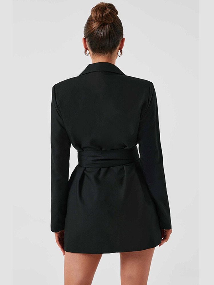 Wrap Blazer Dress with V-Neck for Women - View 3