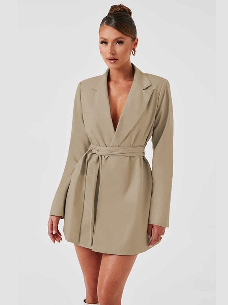 Wrap Blazer Dress with V-Neck for Women - View 4