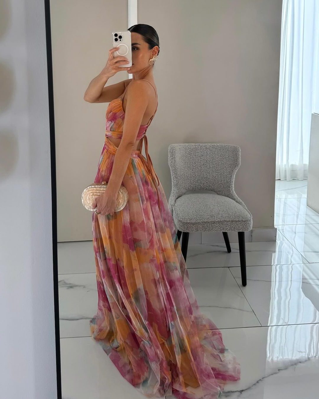 Wrap Pleated Maxi Dress with V-Neck for Women