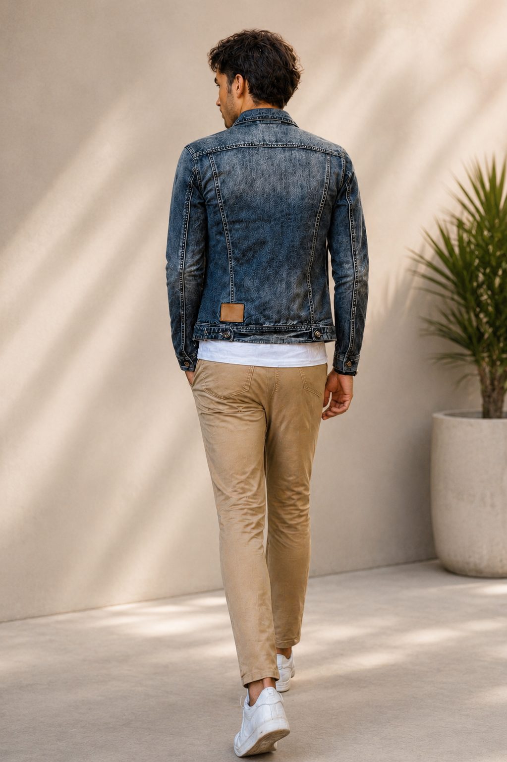 Zip-Up Denim Jacket for Men - View 3