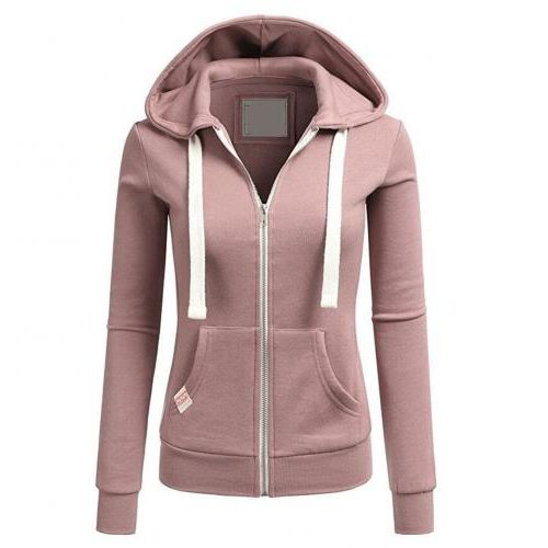 Zip-Up Fleece Hoodie with Adjustable Hood for Women - View 4