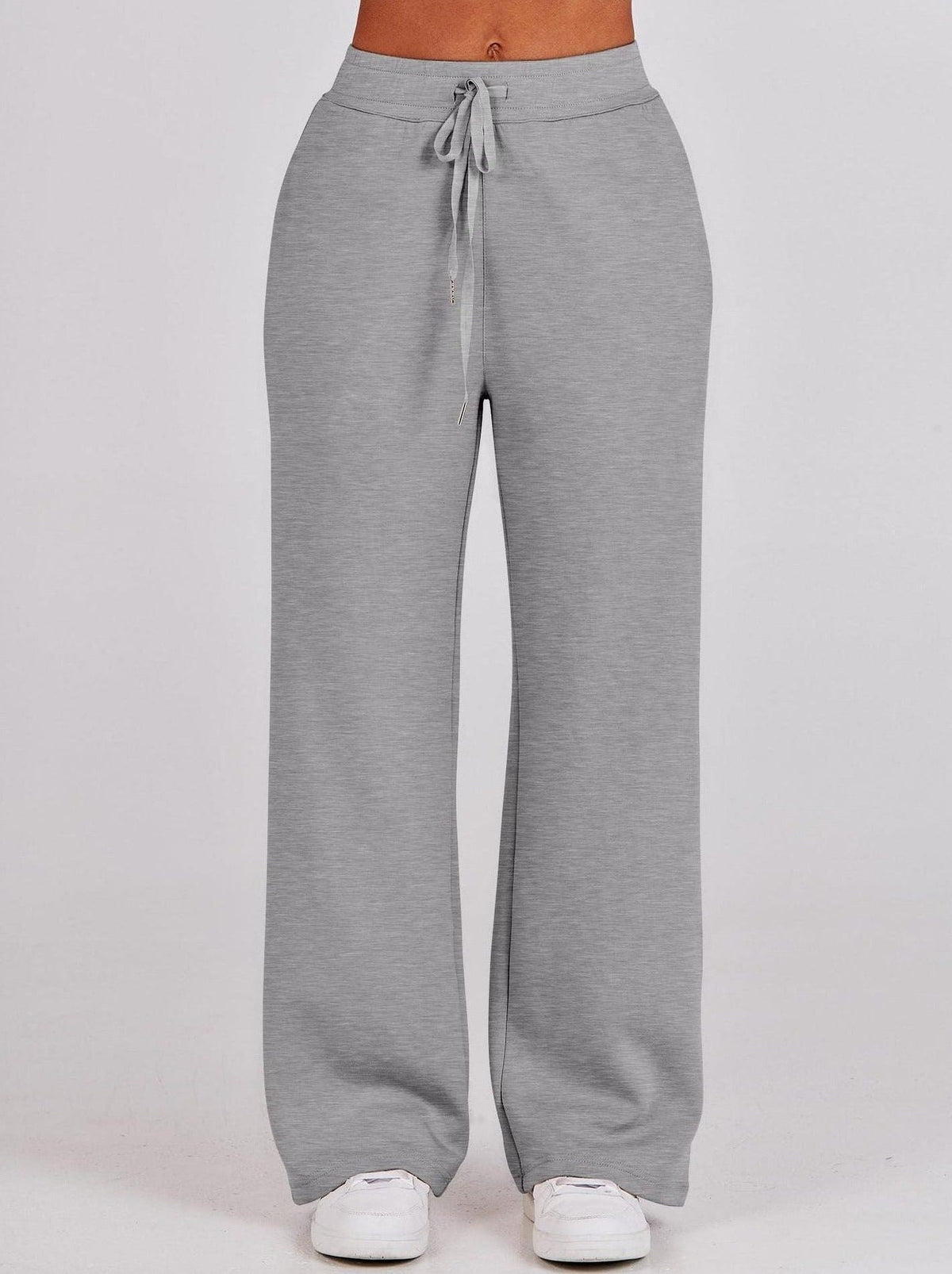 Zip-Up Hoodie Jogging Set with Wide Leg Trousers for Women - View 3