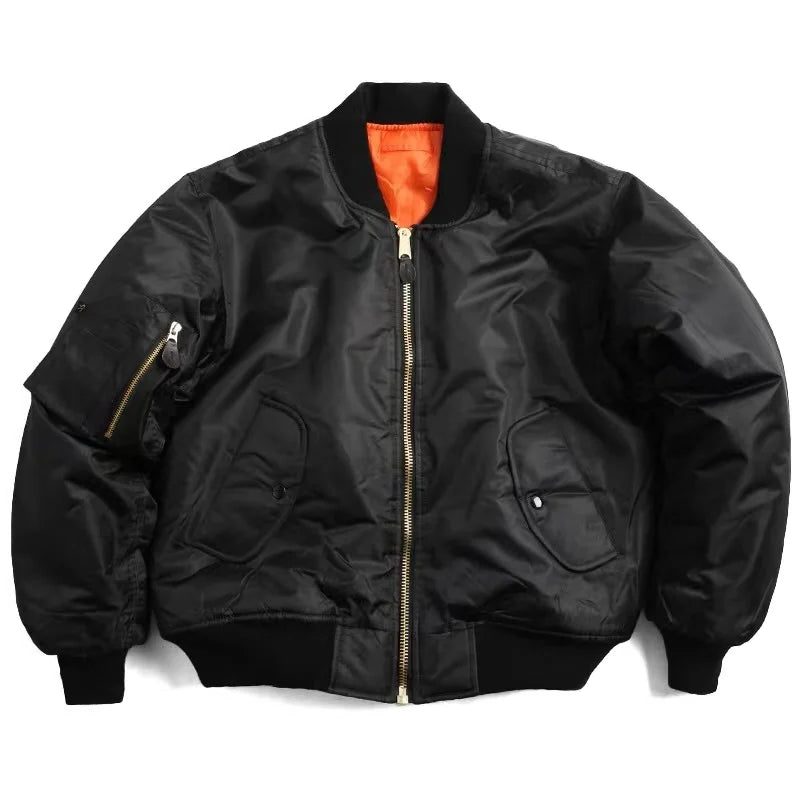 Zip-Up Stand Collar Bomber Jacket for Women